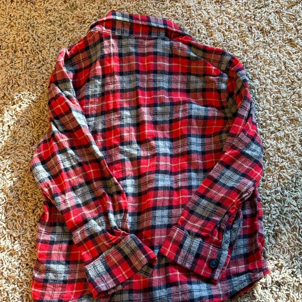 Old Navy Red and Gray Plaid Kids Button Down Shirt - Size 5T​​​